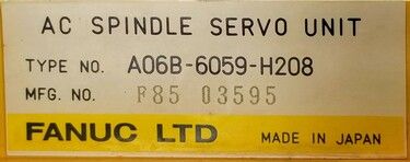 ACスピンドルサーボユニット A06B-6059-H208 FANUC SPINDLE SERVO UNIT A06B-6059-H206#H561,A20B-1003-0020,A20B